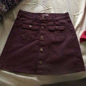 NWOT XS / S Maroon / Burgundy soft denim skirt